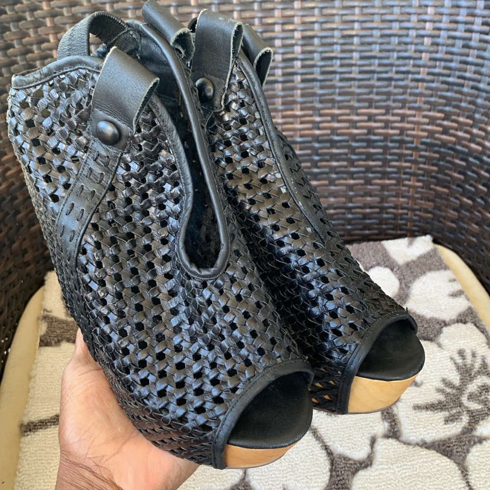 Jeffery Campbell Black Kelsey Women’s Wedge Heel - Picture 12 of 16